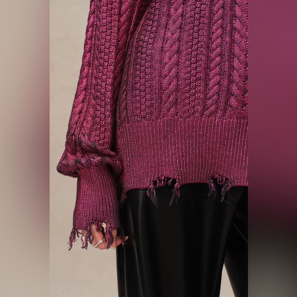 DAWEI SUN limited edition Elodie Metallic Coated Sweater in Cotton Knit XL - Picture 8 of 16